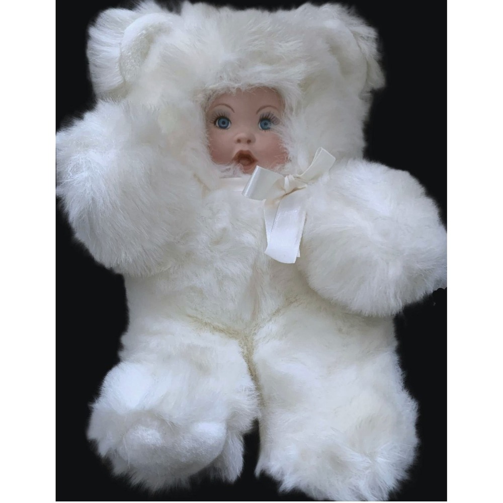 Traditions Snow Baby Bearly Bear Doll Seymour Mann White Retired 16" Vintage 80s